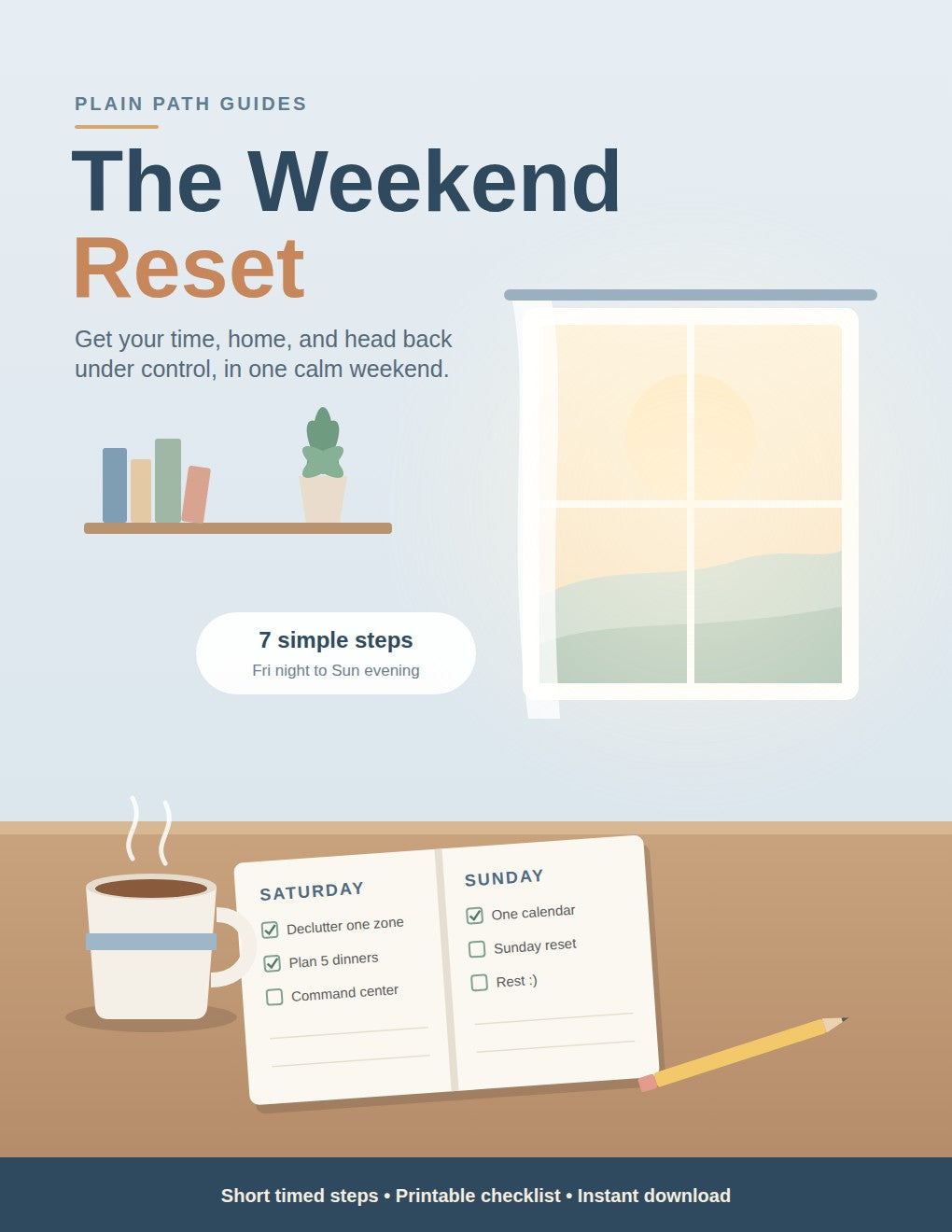 The Weekend Reset: A Simple, Step-by-Step Guide to Get Your Time, Home, and Head Back Under Control